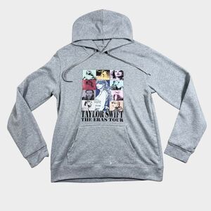 Taylor Swift The Eras Tour Hoodie Gray Sweatshirt Graphic Concert Merch